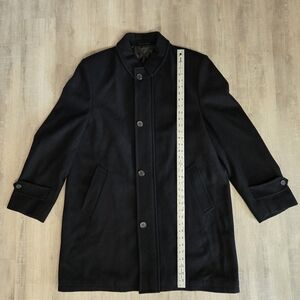 Pierre Cardin Men's 60% Wool Over Coat Jacket Black Size 40R